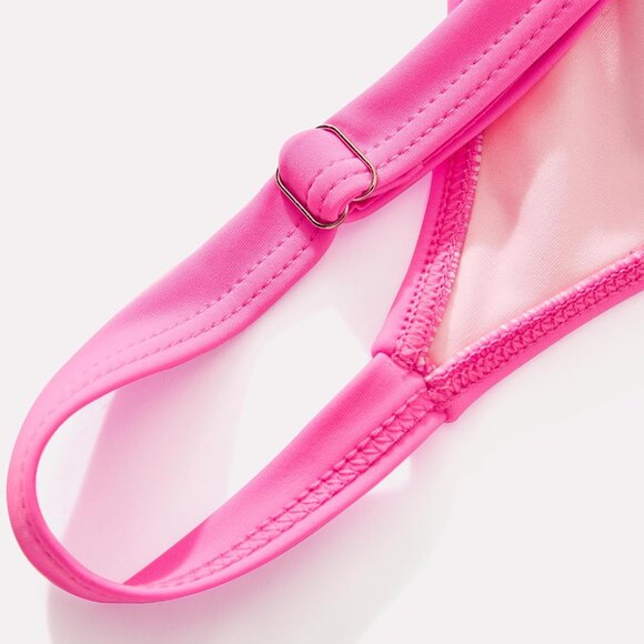 Women's One Piece Swim Dress Swimsuit Tummy Control Skirted Bathing Suit Pink - Picture 7 of 8